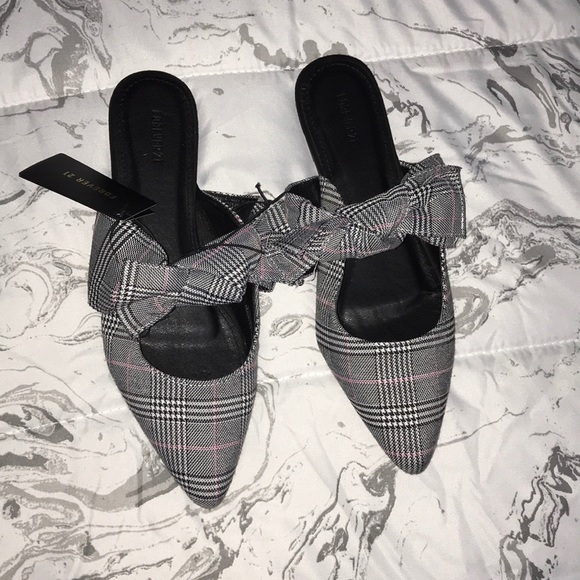 Forever 21 Shoes - Forever21 Plaid Bow Flats